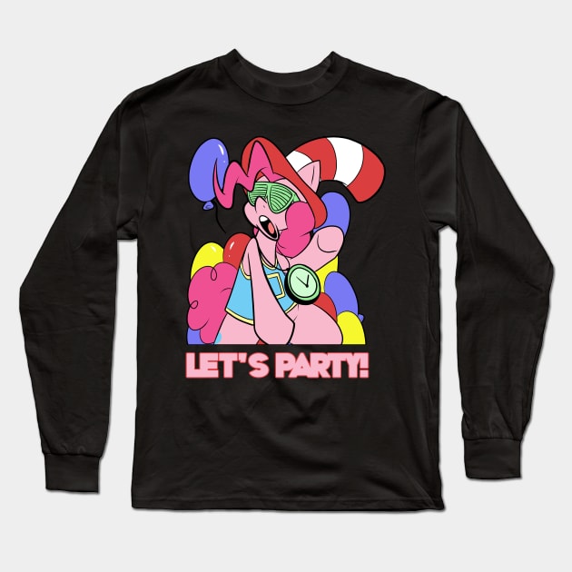 Pinkie Patreon Says "Let's Party!" Long Sleeve T-Shirt by pembrokewkorgi